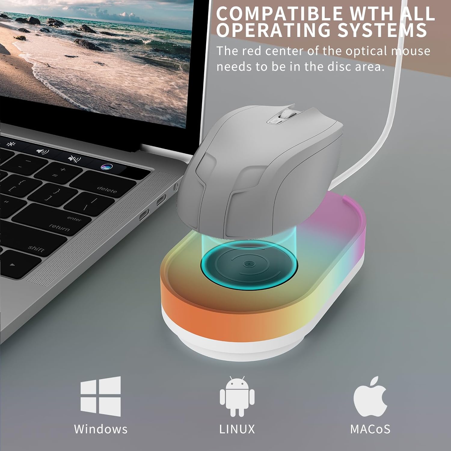 Вігглер шейкер симулятор для миші ERGOPOLLO Mouse Mover Jiggler rainbow - Зображення 7