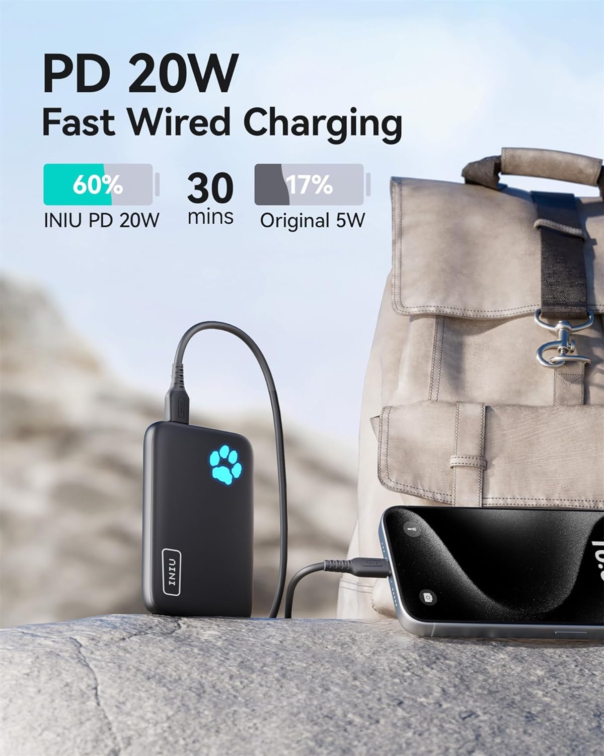 УМБ Powerbank INIU for Magsafe Portable Charger, 10000mAh 20W PD (BI-B43) - Зображення 8