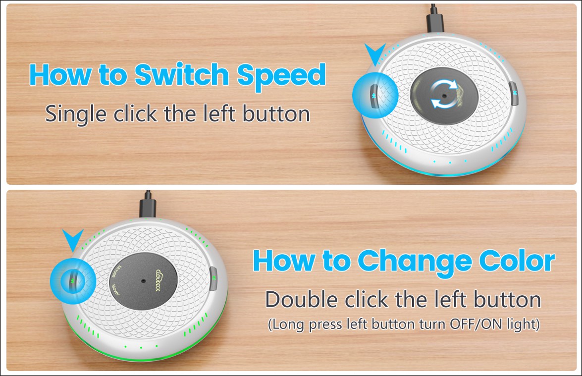 Вігглер шейкер симулятор для миші Cloudeck Timer & LED Color Option, 2 Speed Mode білий - Зображення 9