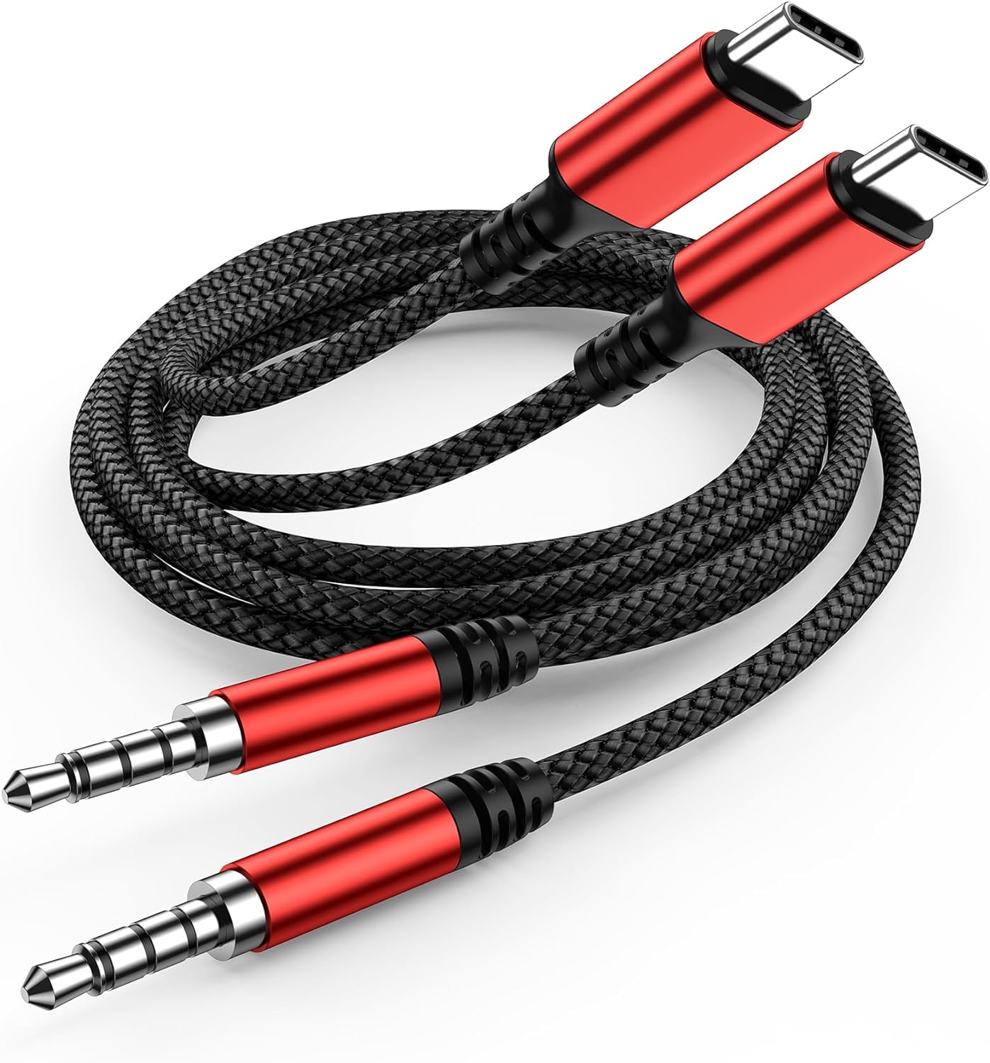 Адаптер Highwings USB Type C на Male 3.5мм 1м red