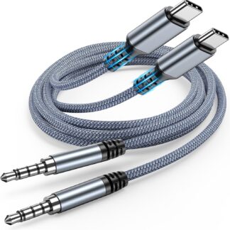 Адаптер Highwings USB Type C на Male 3.5мм 1м сірий