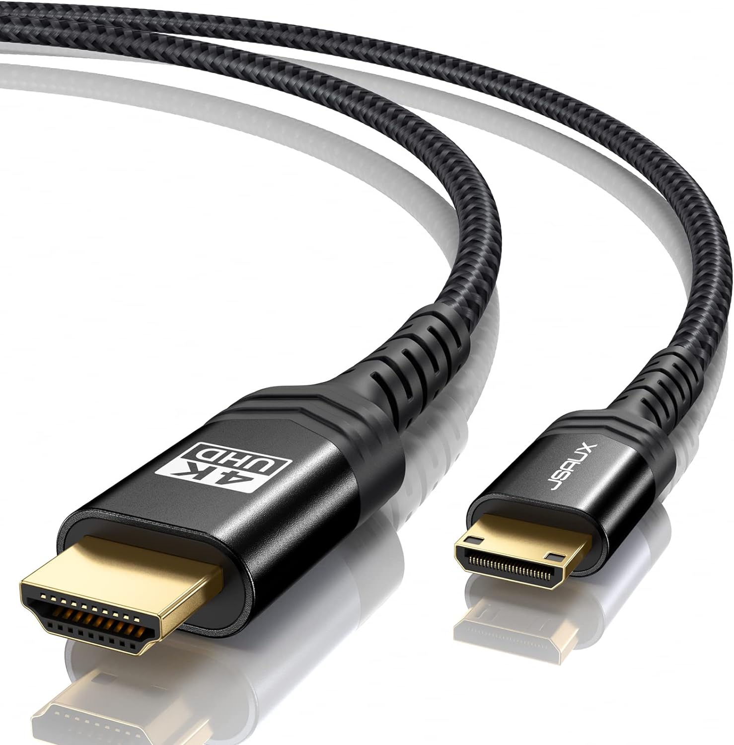 Кабель JSAUX miniHDMI to HDMI 2.0 4K@60Hz Bi-Directional 1.8м чорний