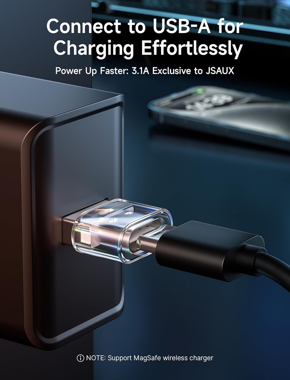 Адаптер-перехідник JSAUX Type-C to USB 2.0 480Mbps 3.1A Crystal - Зображення 3