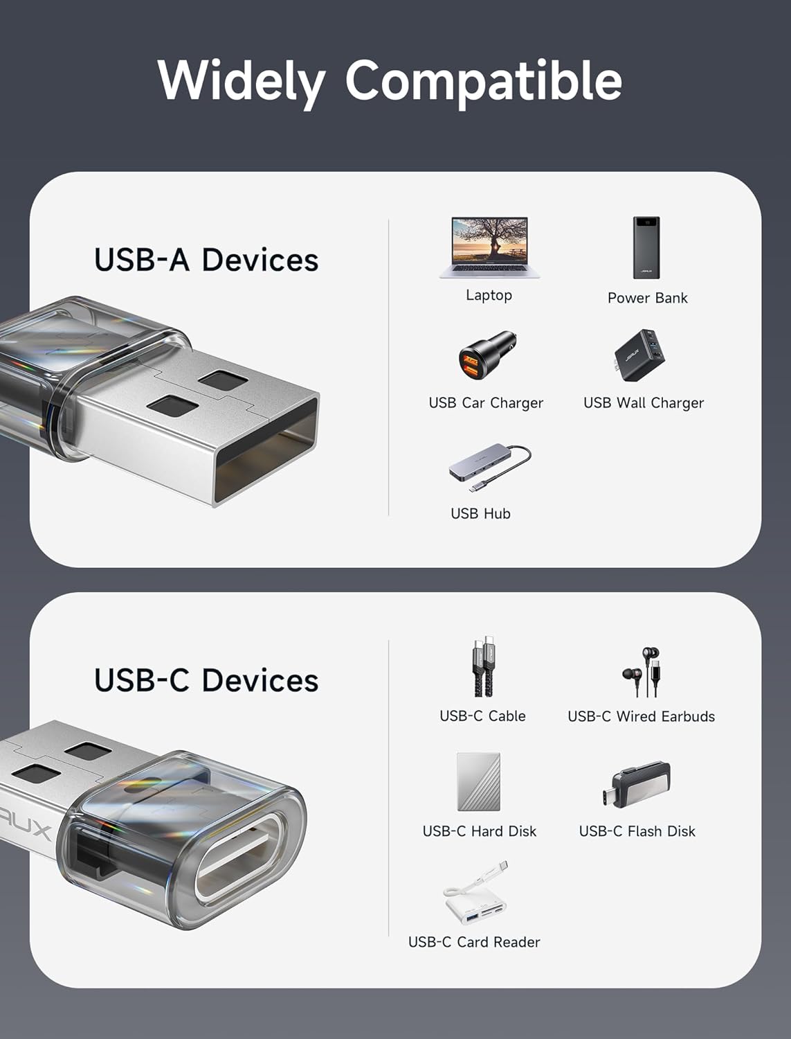 Адаптер-перехідник JSAUX Type-C to USB 2.0 480Mbps 3.1A Obsidian - Зображення 7