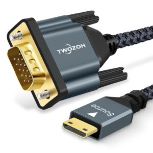 Кабель Twozoh miniHDMI to VGA 1920×1080@60Hz 2м