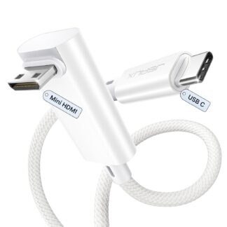 Кабель JSAUX Type-C to mini HDMI Right Angle 4K@30Hz/2K@60Hz/1080P (Long Side Toward Screen) 0.9м білий