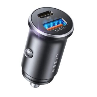 Автомобільний зарядний пристрій LISEN 48Вт PD QC 3.0 [Mini & Metal] чорний