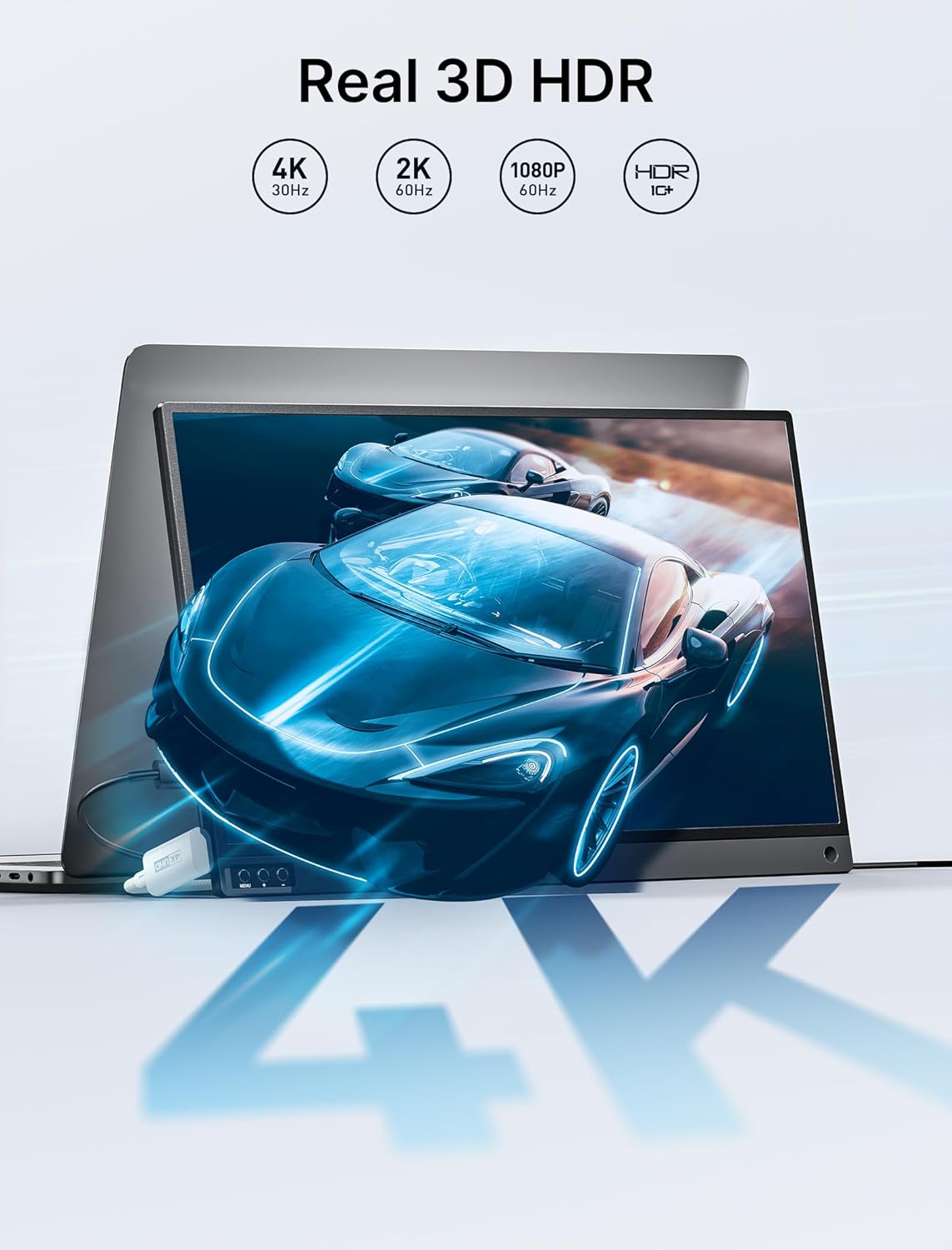 Кабель JSAUX Type-C to mini HDMI Right Angle 4K@30Hz/2K@60Hz/1080P (Short Side Toward Screen) 0.9м білий - Зображення 3