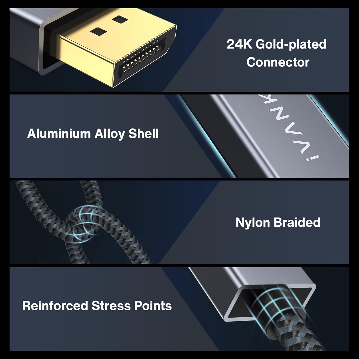 Кабель IVANKY miniDisplayPort to DisplayPort 4K@60Hz 2м - Зображення 3