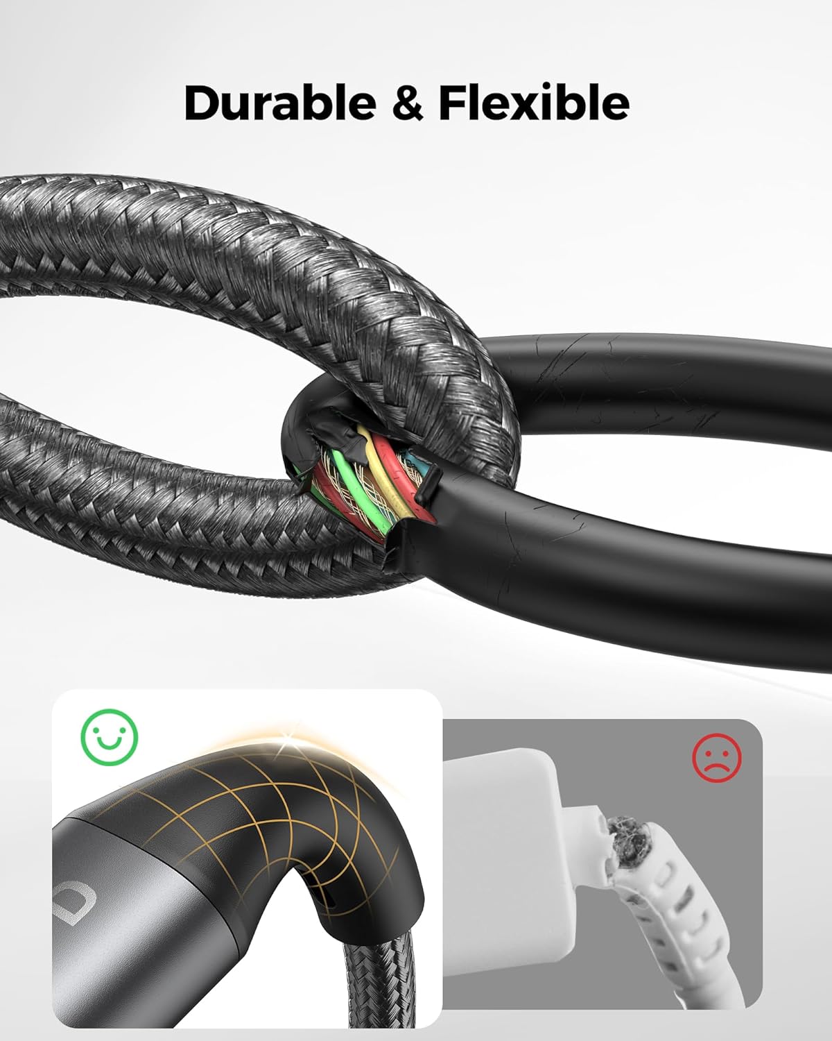 Кабель Silkland USB-C, 240W, 480Mbps, 0.15м - Зображення 4