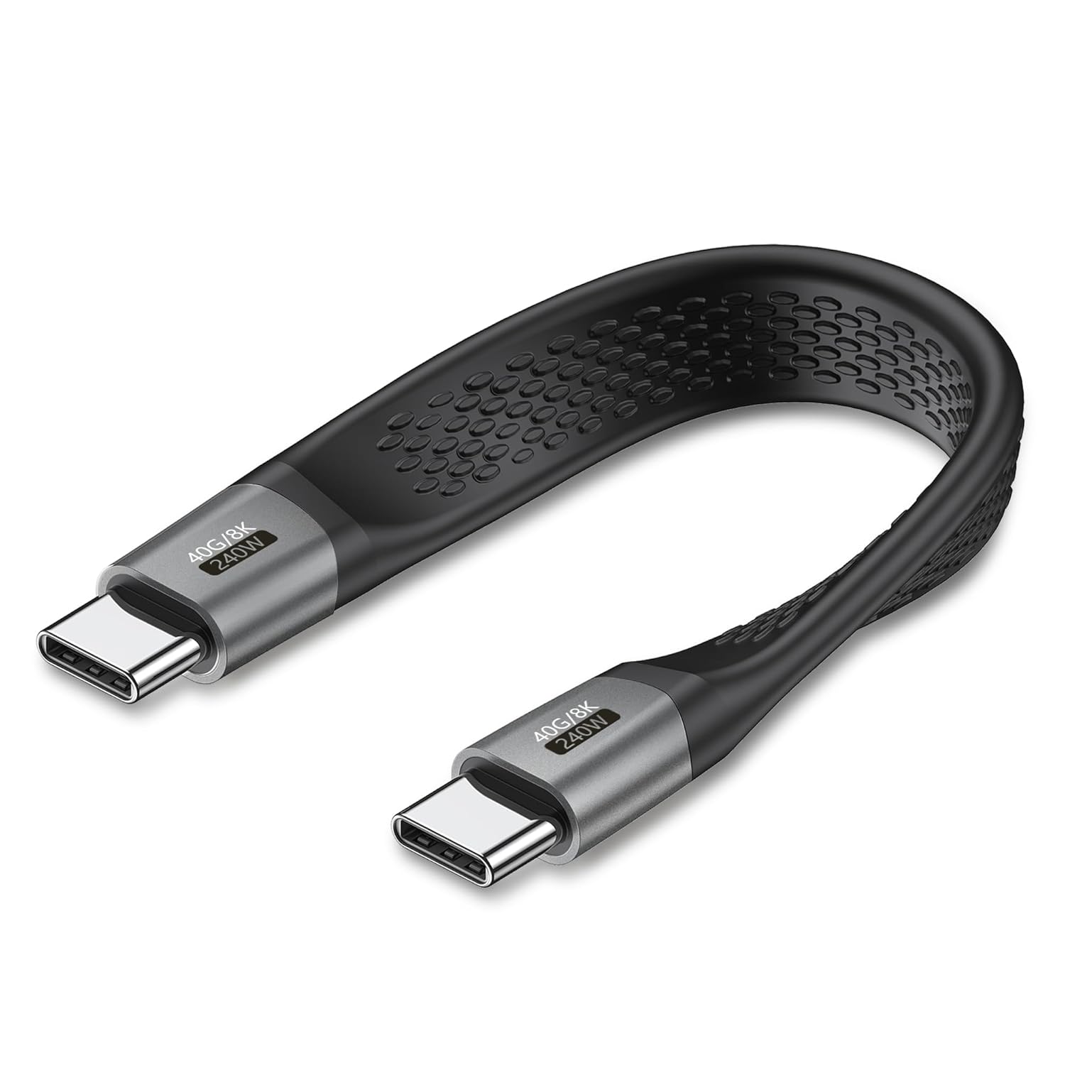 Кабель KETSOOBI USB-C FPC Cable USB4, 240W, 8K/4K Video, 40Gbps, 0.13м, black
