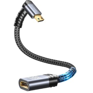 Адаптер Jsaux miniHDMI to HDMI 2.0 4K@60Hz 18Gbps 90 Degree Down Angle 0.2м