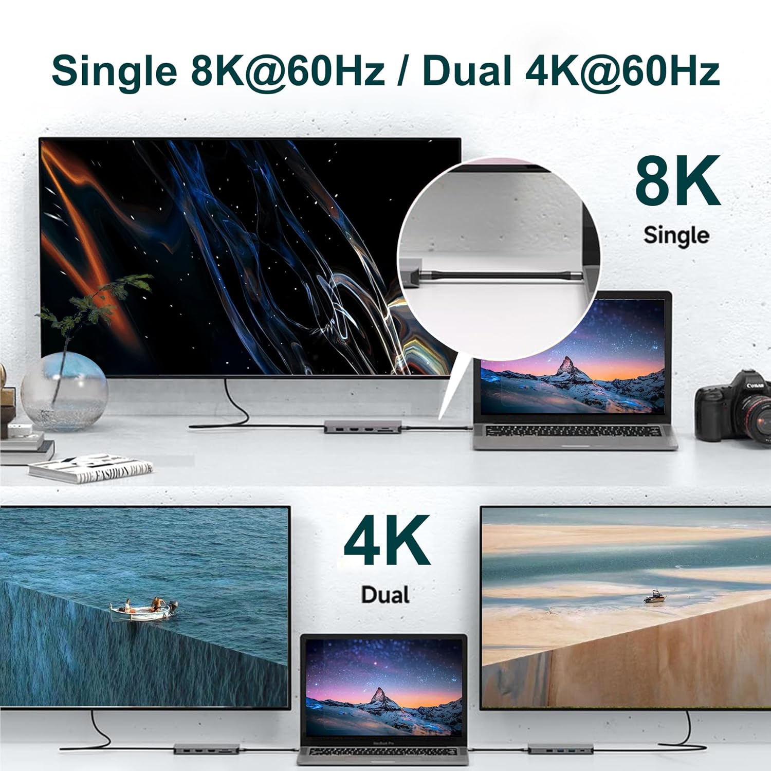 Кабель KETSOOBI USB-C FPC Cable USB4, 240W, 8K/4K Video, 40Gbps, 0.13м, black - Зображення 6