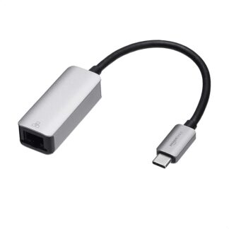 Адаптер Amazon Basics с USB Type-C на Gigabit Ethernet (зовнішна мережева карта) сірий