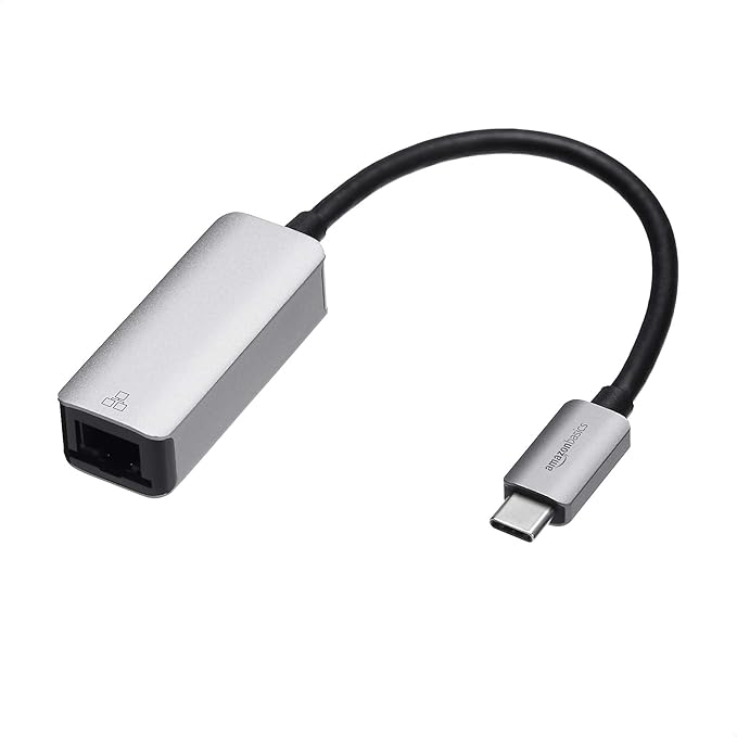 Адаптер Amazon Basics с USB Type-C на Gigabit Ethernet (зовнішна мережева карта) сірий