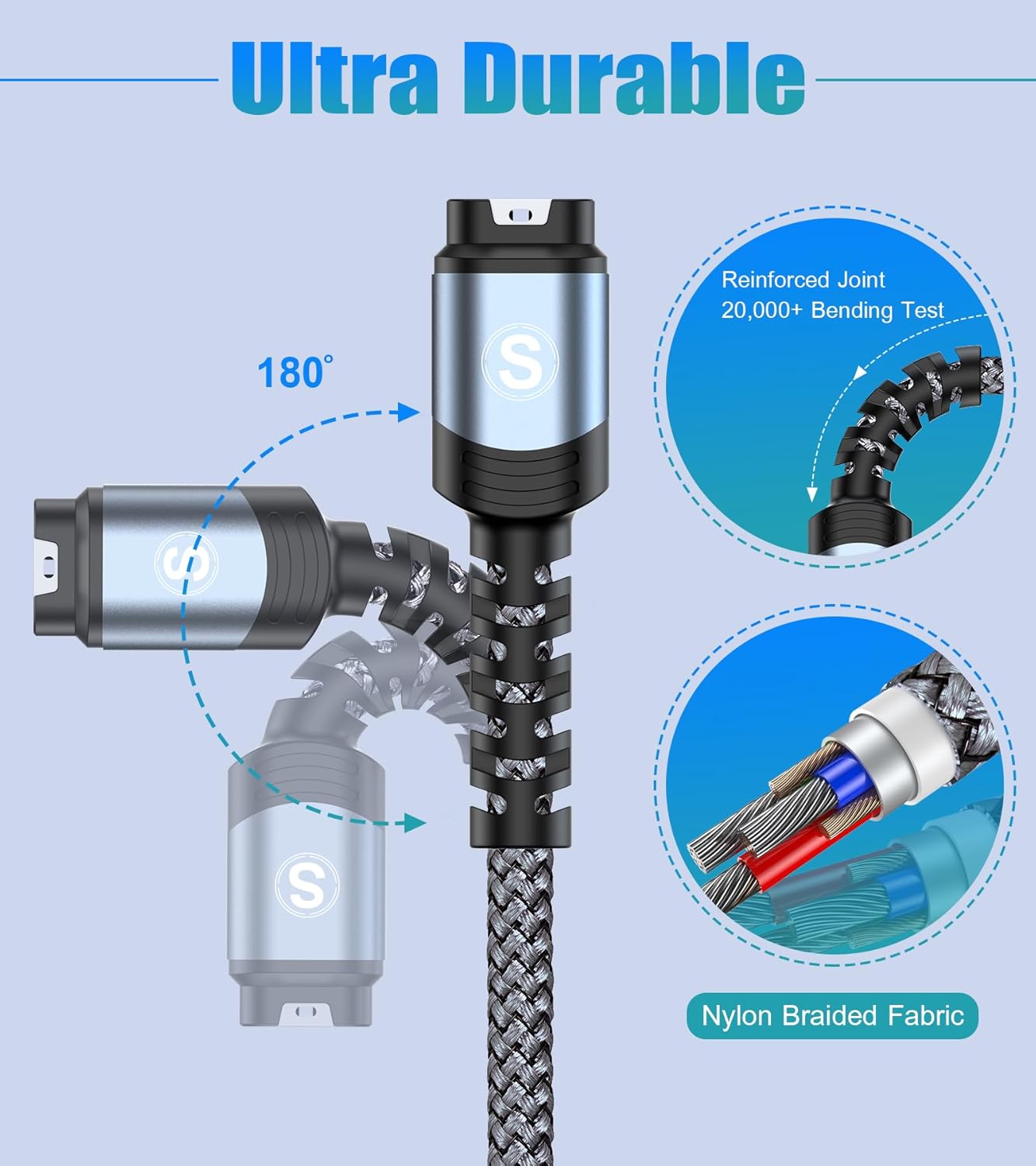 Кабель заряджання Sweguard для Garmin Watch 1.2м, сірий - Зображення 3