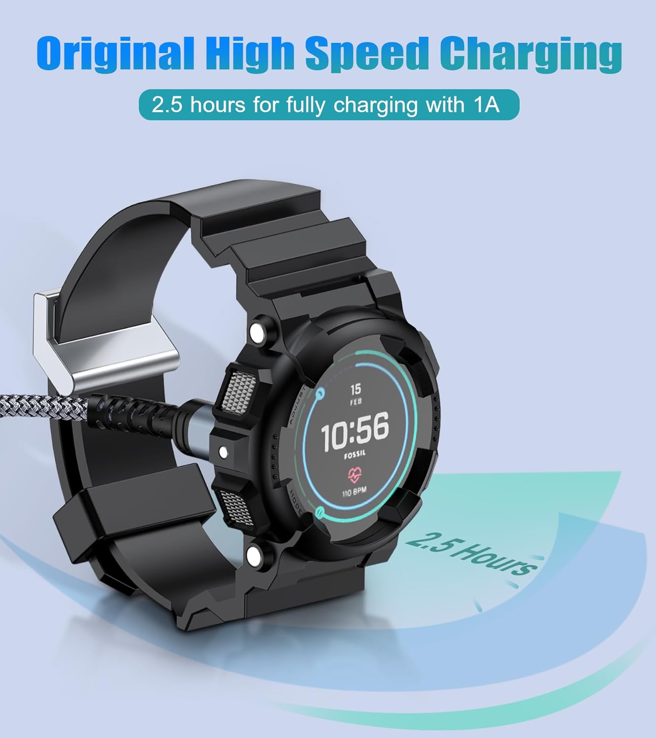 Кабель заряджання Sweguard для Garmin Watch 1.2м, сірий - Зображення 4