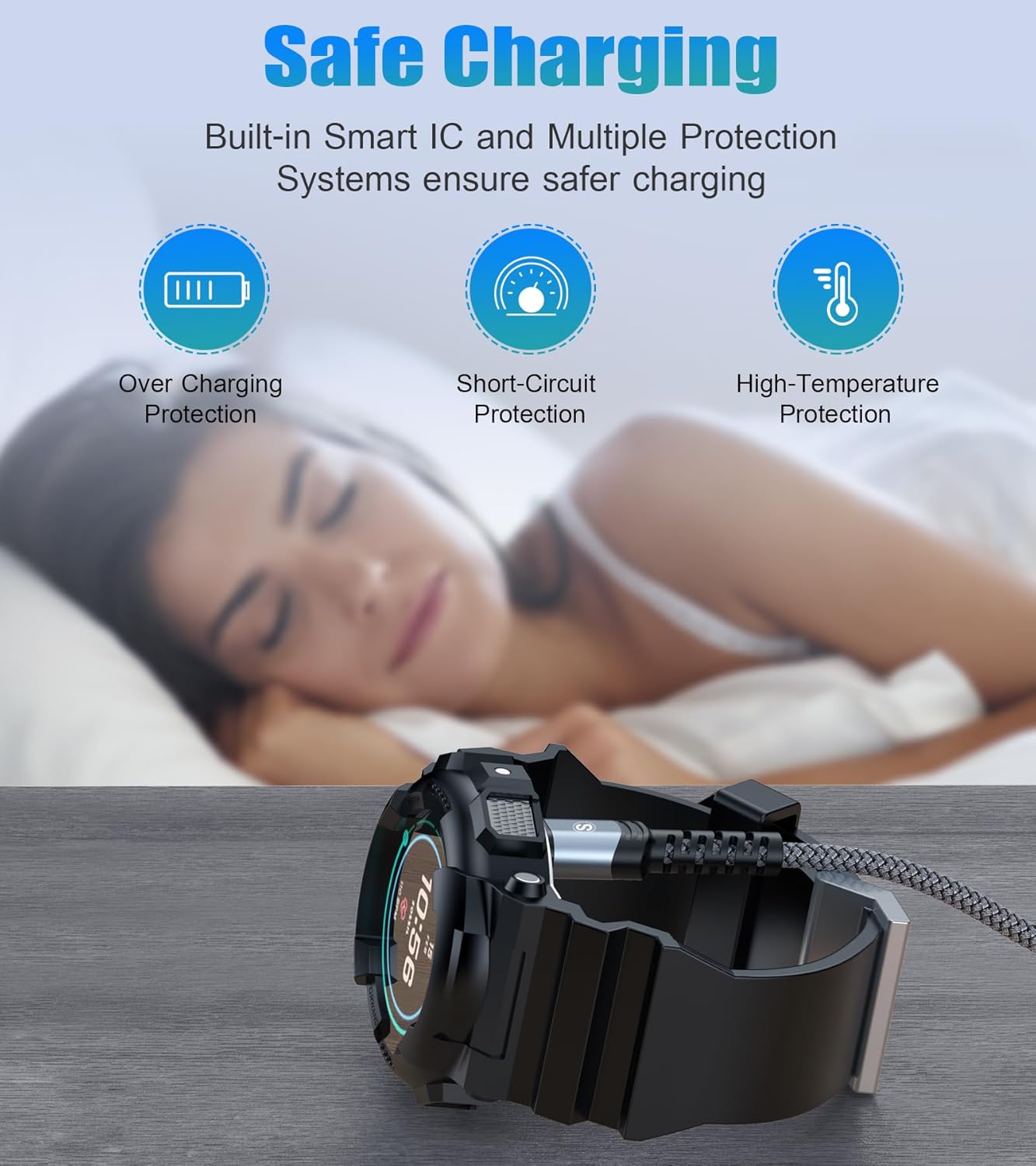 Кабель заряджання Sweguard для Garmin Watch 1.2м, сірий - Зображення 5