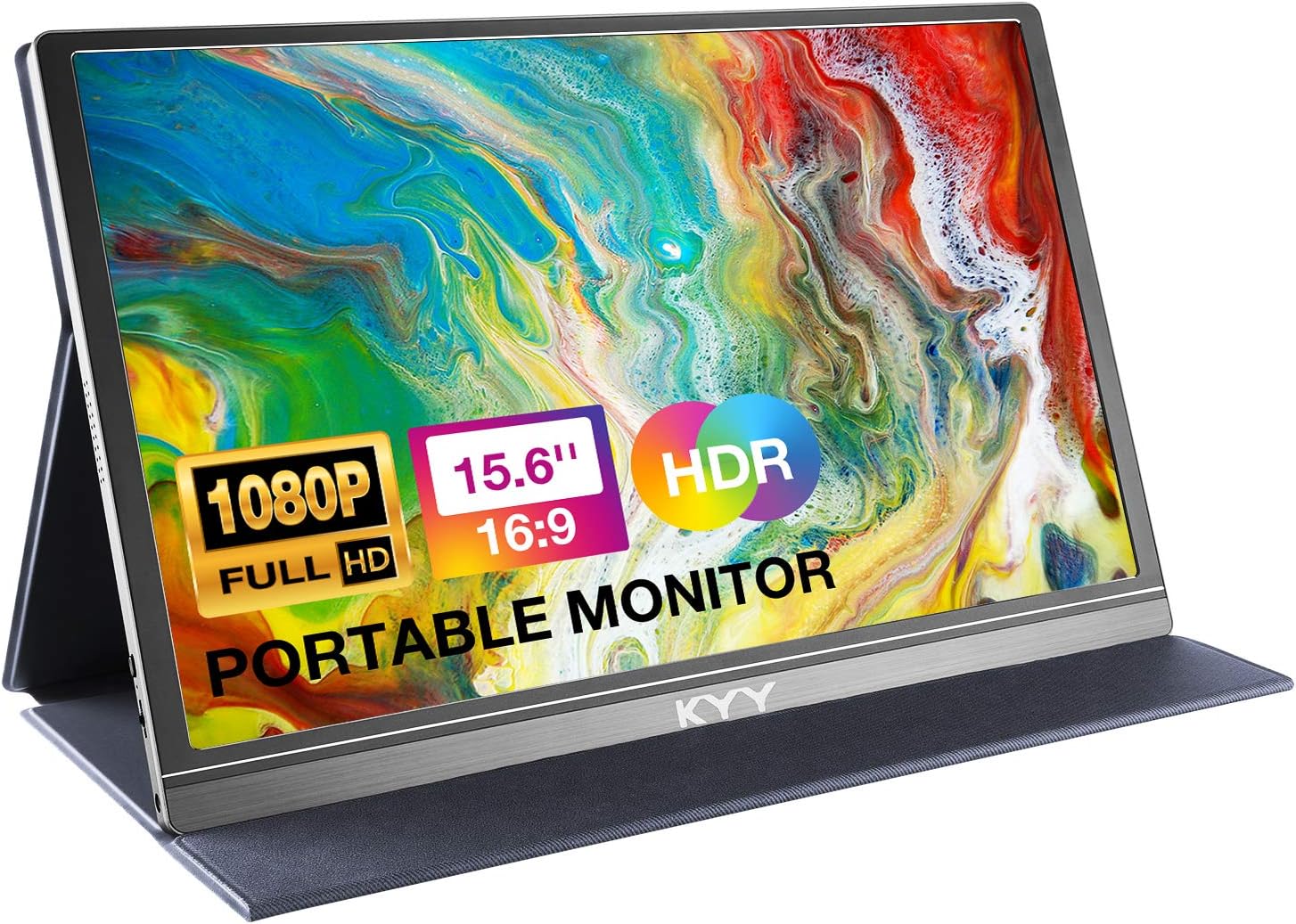 Монітор портативний KYY 15.6" 1080P FHD USB-C, miniHDMI, HDR, IPS, Smart Cover (K3)