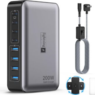 Зарядний пристрій Lightning Ofertas Charger 8 Ports GaN 200W (ZETX200W-U)