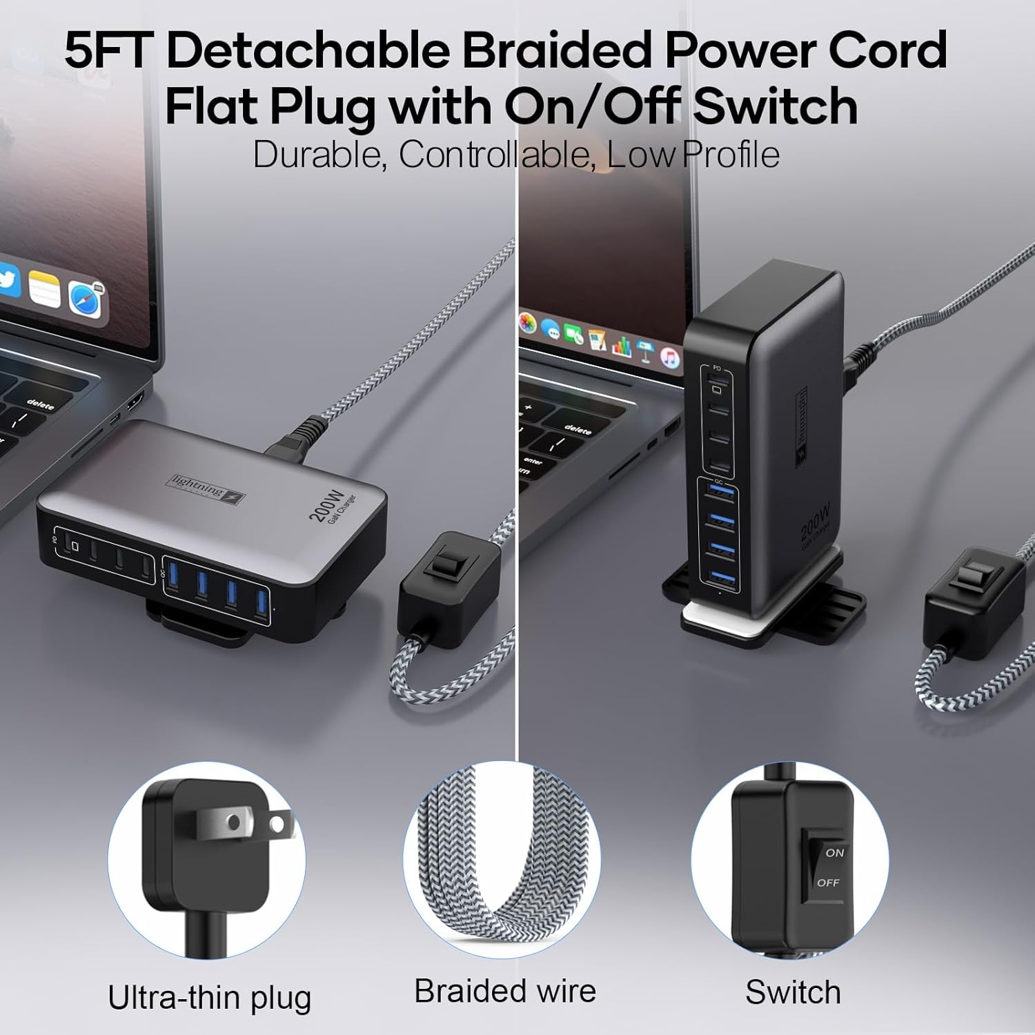 Зарядний пристрій Lightning Ofertas Charger 8 Ports GaN 200W (ZETX200W-U) - Зображення 3