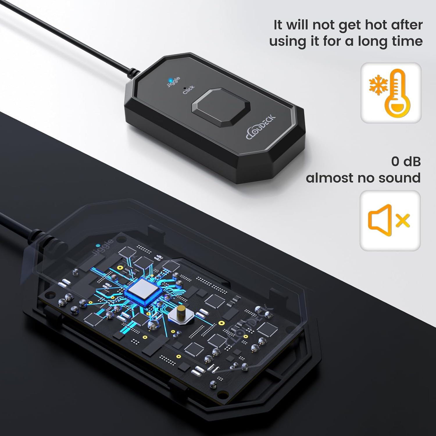 Вігглер клікер шейкер симулятор для миші Cloudeck, USB-A/C, Black - Зображення 5