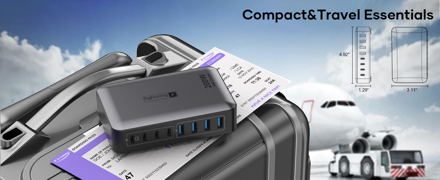 Зарядний пристрій Lightning Ofertas Charger 8 Ports GaN 200W (ZETX200W-U) - Зображення 9