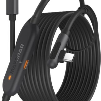 Кабель Maxonar USB 3.0 to USB C для Meta Quest 3S/Quest 3/Oculus Quest 2/Pico 4 з живленням, 5м, чорний