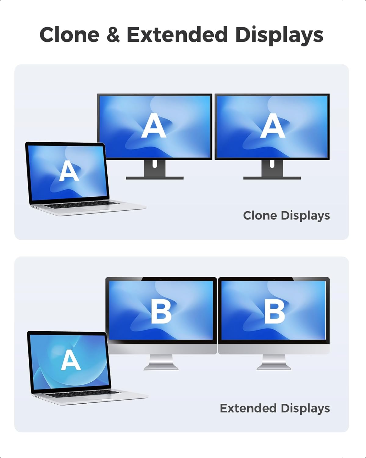 Адаптер-перехідник Cable Matters Type-C to HDMI (4K@60Hz), Type-C to VGA (1920x1080@60Hz) Black - Зображення 5