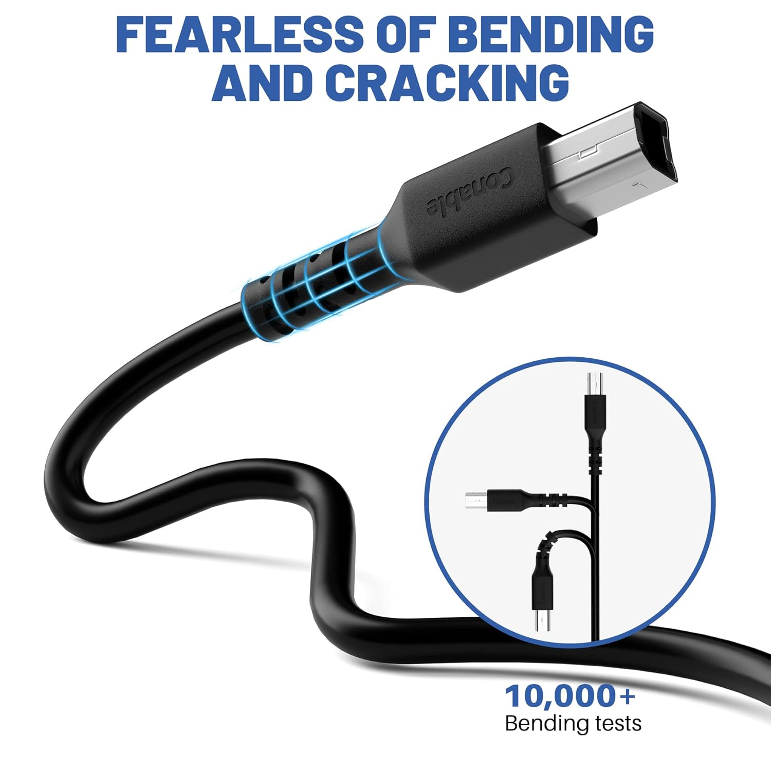 Кабель Conable USB 2.0 AM to BM Print Cable 2.4м, black - Зображення 5