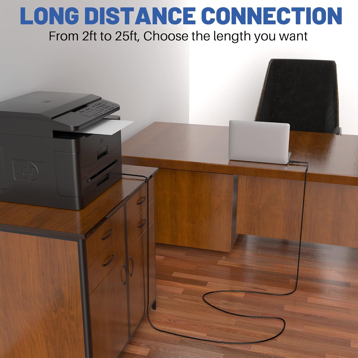 Кабель Conable USB 2.0 AM to BM Print Cable 2.4м, black - Зображення 6