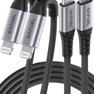Кабель SAFUEL Type-C to Lightning [Apple MFi Certified] PD 27Вт, black, 2м