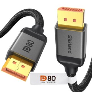 Кабель Silkland Displayport v2.1 [VESA Certified] 16K@60Hz, 8K@240Hz, 4K@960Hz, 80Gbps, 2м, чорний (S1334)