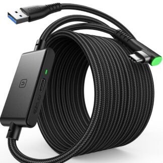 Кабель INIU USB 3.0 to USB C для Meta Quest 3S/Quest 3/Oculus Quest 2/Pico 4 з живленням, 5м, чорний