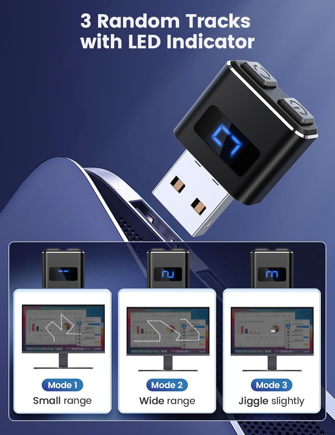 Вігглер шейкер симулятор для миші Vaydeer Mouse Mover Jiggler T4 Lite 2-buttons plastic black - Зображення 2