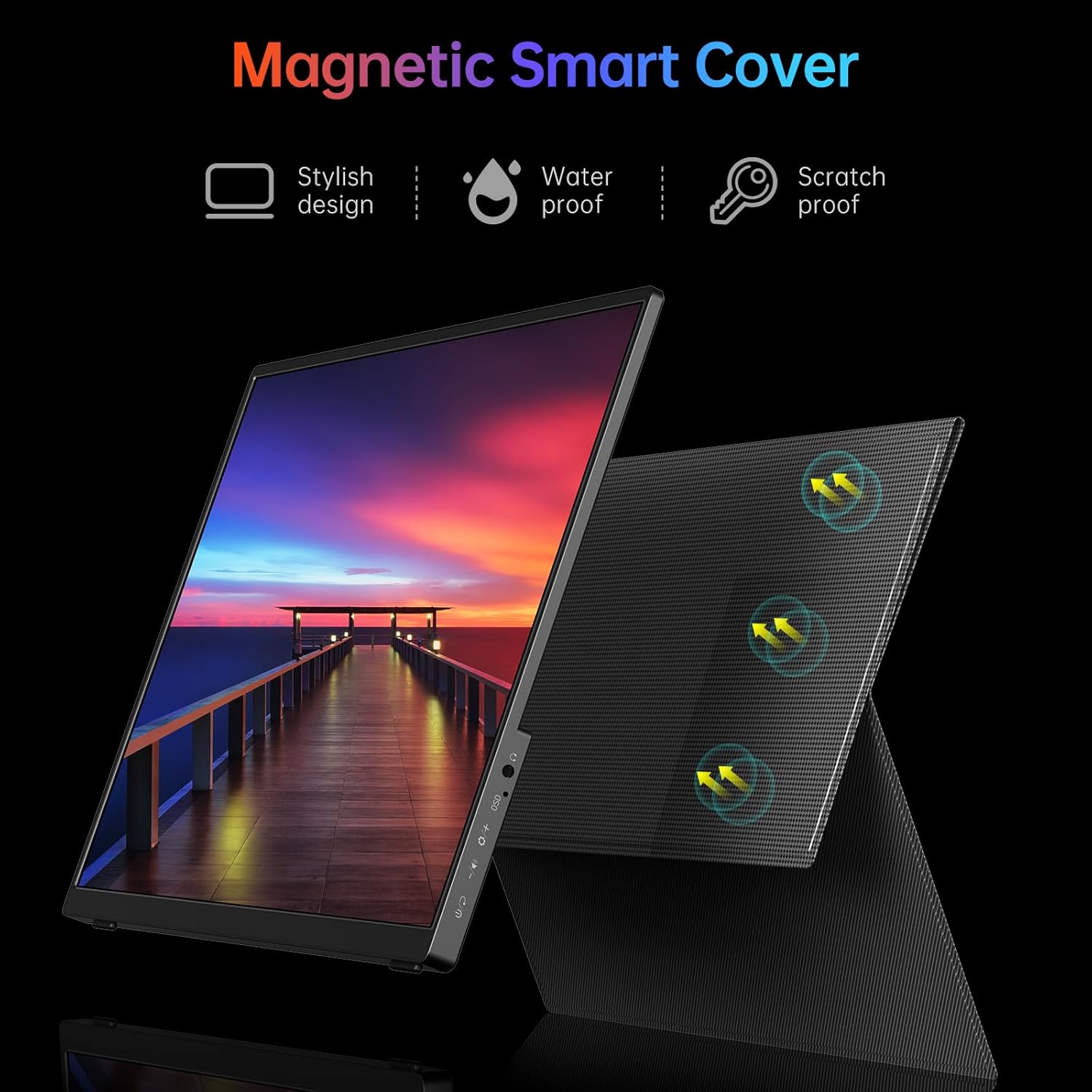 Монітор портативний VILVA 14" 1200P FHD USB-C, miniHDMI, HDR, IPS, Smart Cover (V140F1) - Зображення 2