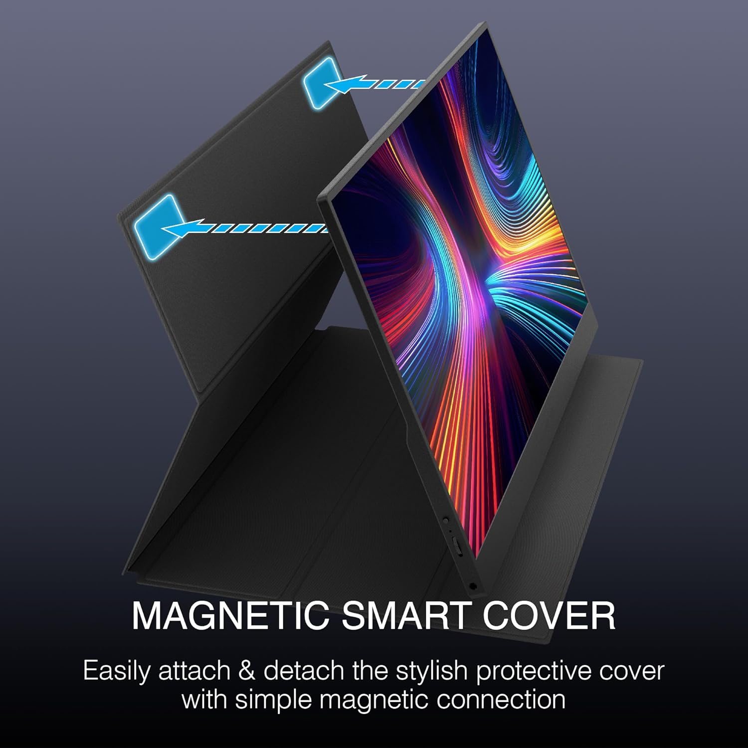 Монітор портативний Packard Bell 15.6" 1080P FHD USB-C, miniHDMI, HDR, IPS, VESA Mount & Smart Cover (M15600BK) - Зображення 4