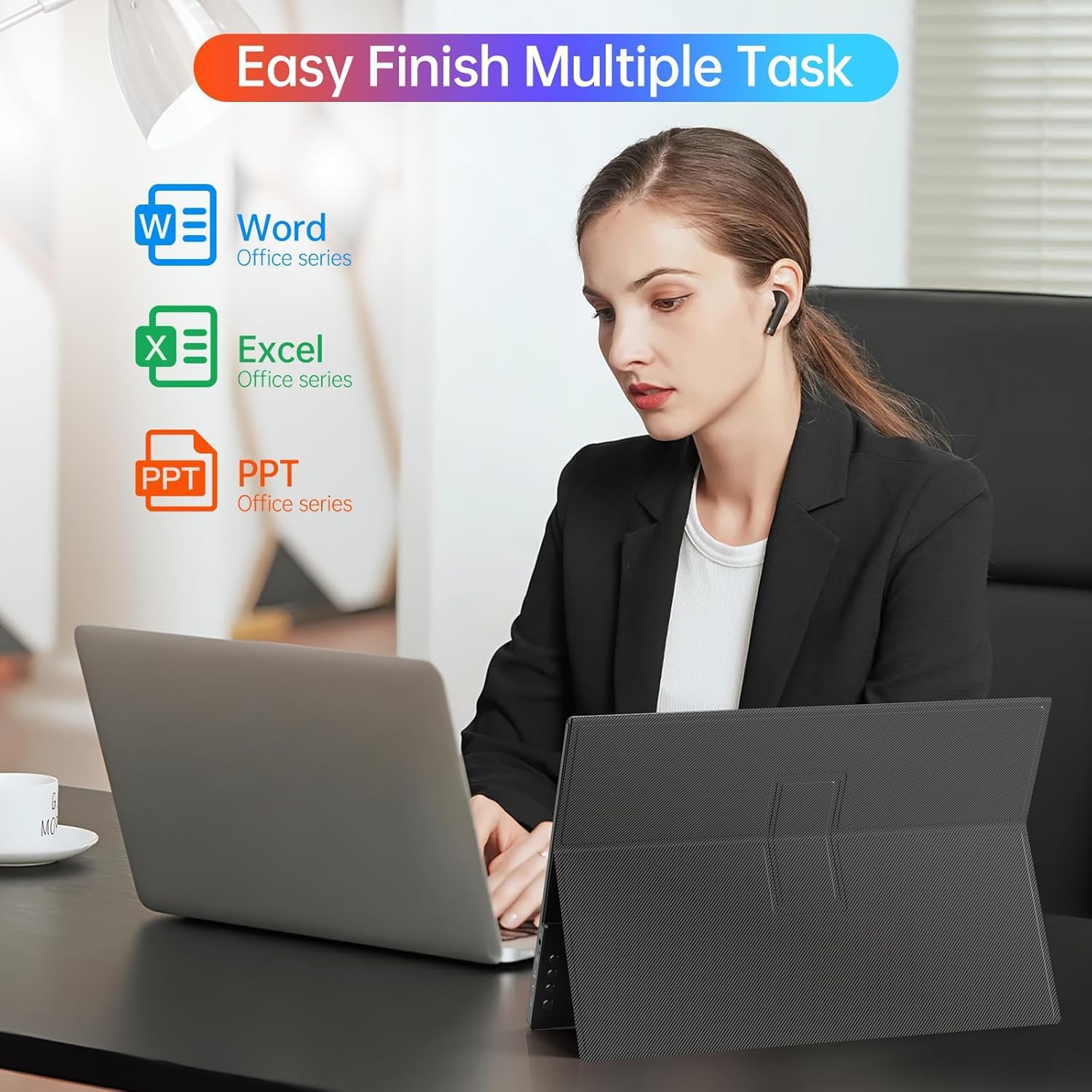 Монітор портативний VILVA 14" 1200P FHD USB-C, miniHDMI, HDR, IPS, Smart Cover (V140F1) - Зображення 7