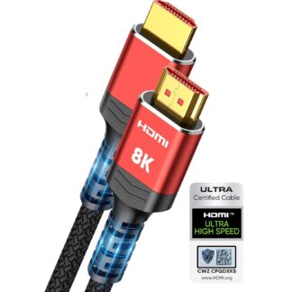 ​Кабель Highwings HDMI 2.1 [Certified Ultra High Speed HDMI] 8K@60Hz 4K@120Hz 2м червоний (HW-8K-2M-2P4)