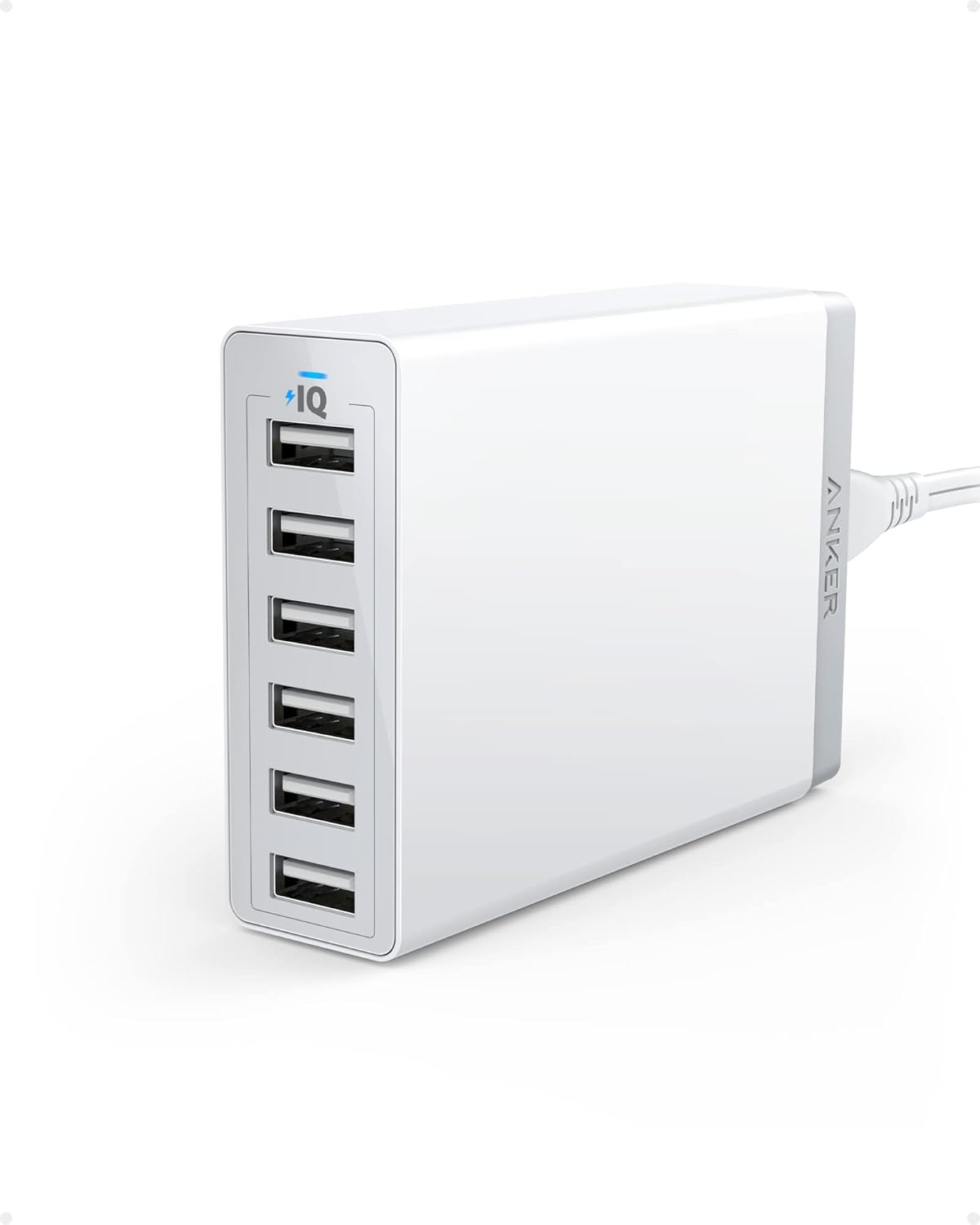Зарядний пристрій Anker 60W 6 Port Charging Station, PIQ (A2123) white