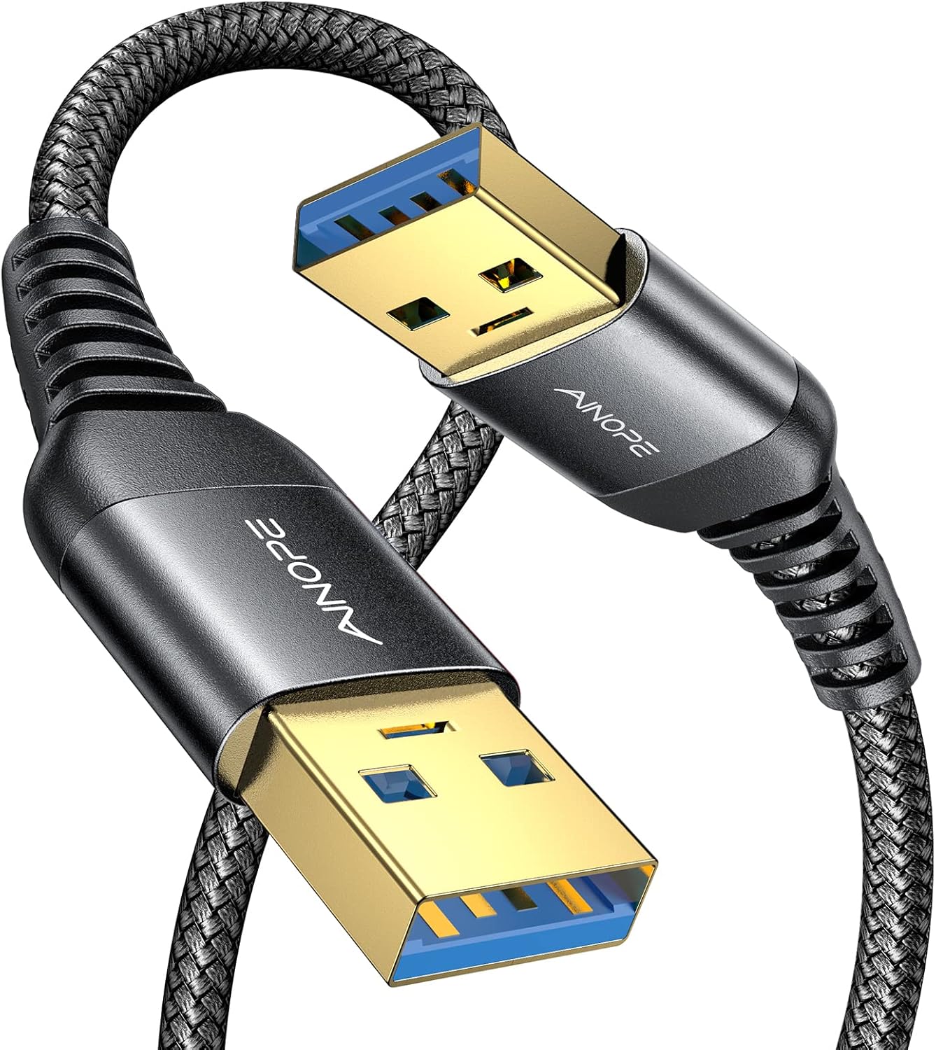 Кабель AINOPE USB A to USB A, USB 3.0 AM/AM, 5Gbps, 2м, black