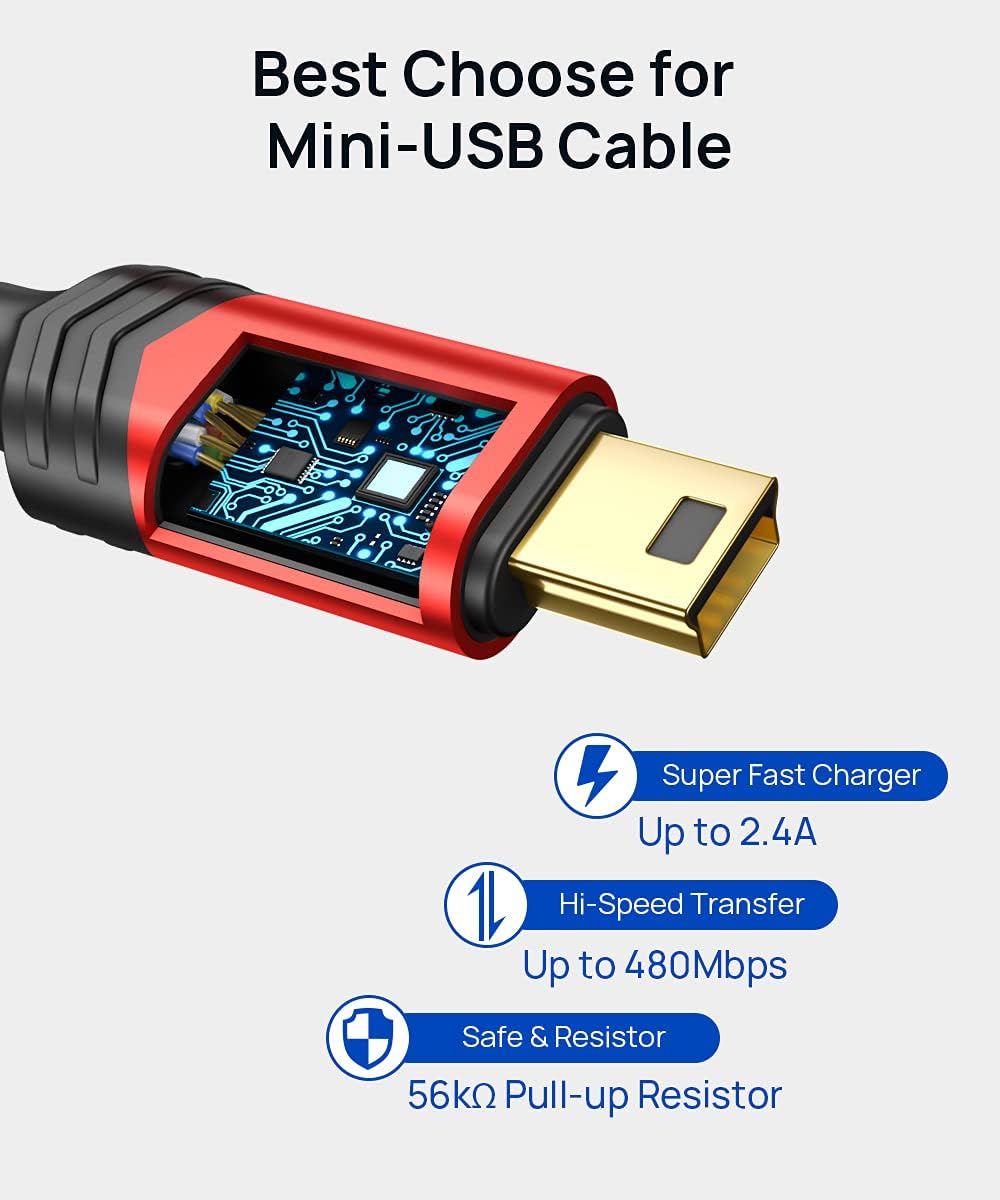 Кабель JSAUX USB Type A to miniUSB USB2.0 2м червоний - Зображення 5