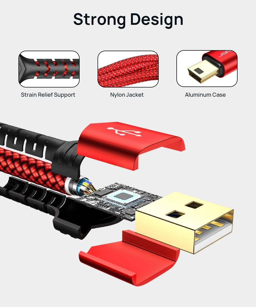 Кабель JSAUX USB Type A to miniUSB USB2.0 2м червоний - Зображення 8