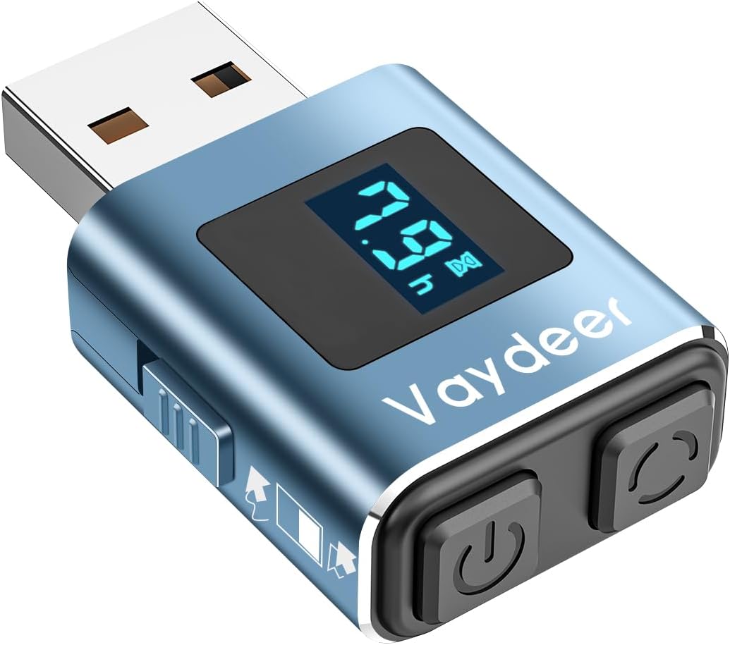 Вігглер шейкер симулятор для миші Vaydeer Mouse Mover Jiggler T5s with Timer, LED Countdown 3-buttons Blue