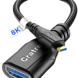 Адаптер Cratree micro HDMI to HDMI 48Gbps 8K@60Hz, 4K@120Hz 0.18м black