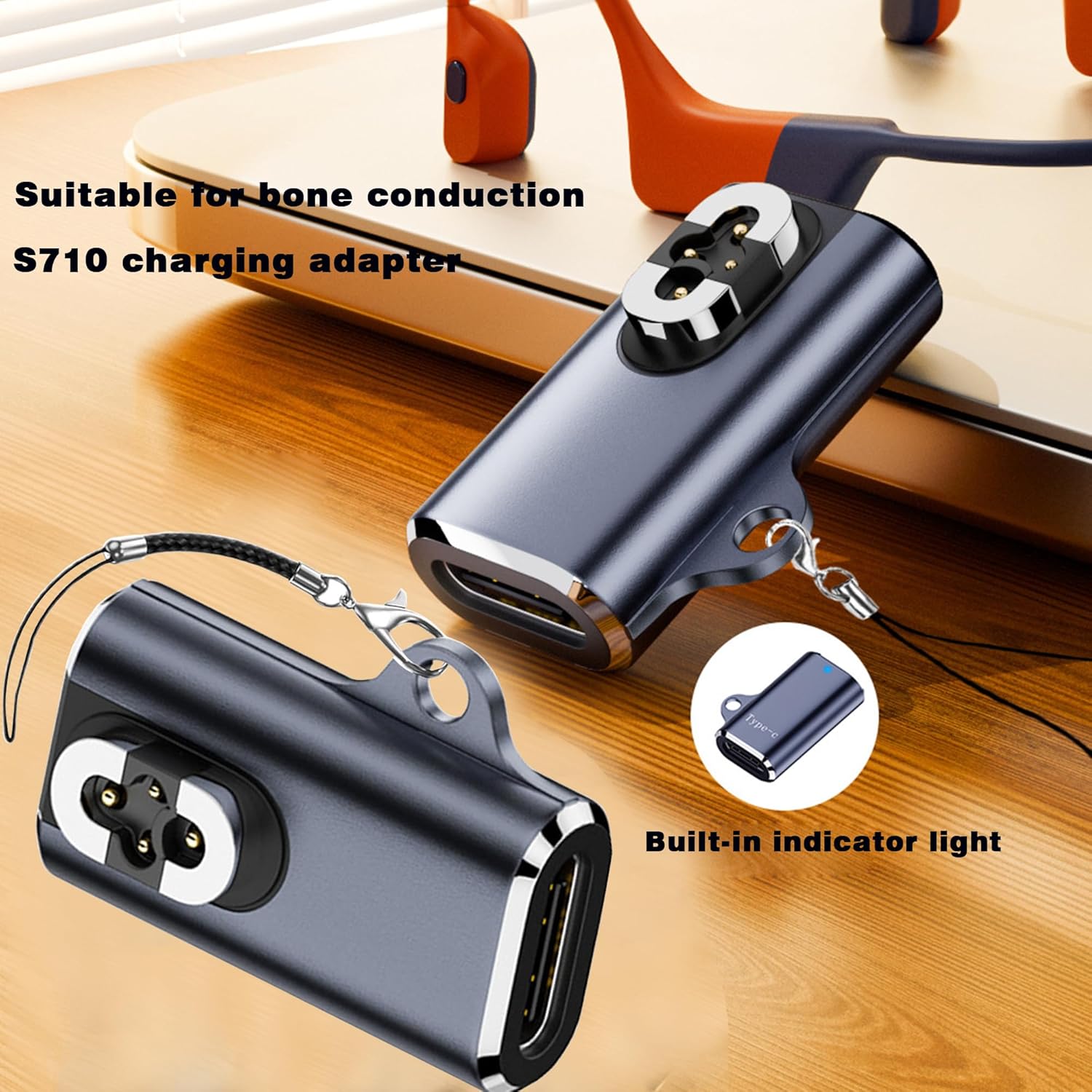 Адаптер живлення URANT Type-C для SHOKZ OpenSwim Pro S710, 4-pin, black - Зображення 3