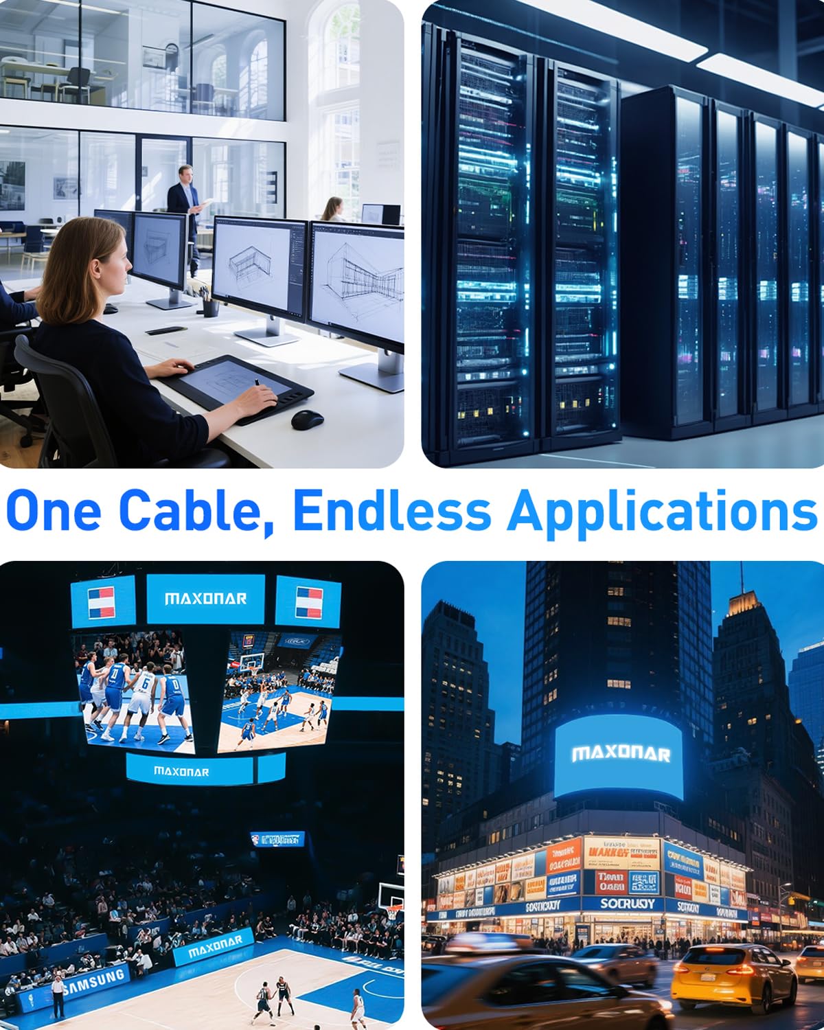 Кабель Maxonar HDMI 2.1 48Gbps 8K@60Hz, 4K@120Hz 1м silver (MH8K0) - Зображення 6