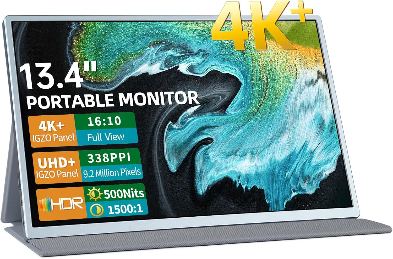 Монітор портативний CASKING 13.4" 4K+ (3840x2400) IGZO, USB-C, HDMI, HDR, VESA Mount & Smart Cover (C13U1)