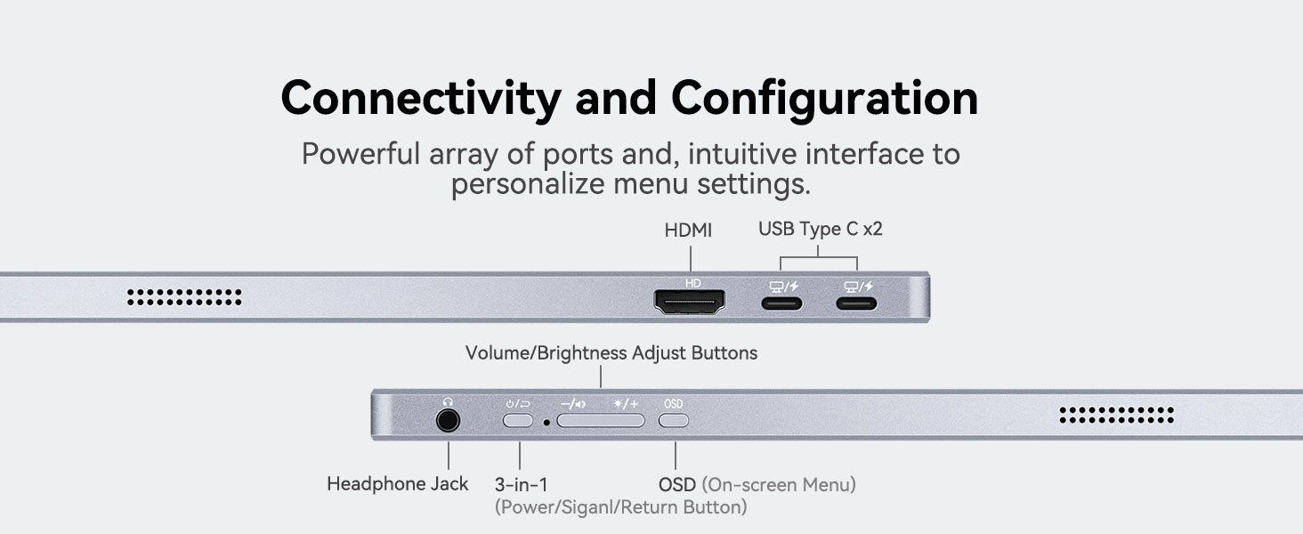Монітор портативний CASKING 13.4" 4K+ (3840x2400) IGZO, USB-C, HDMI, HDR, VESA Mount & Smart Cover (C13U1) - Зображення 7