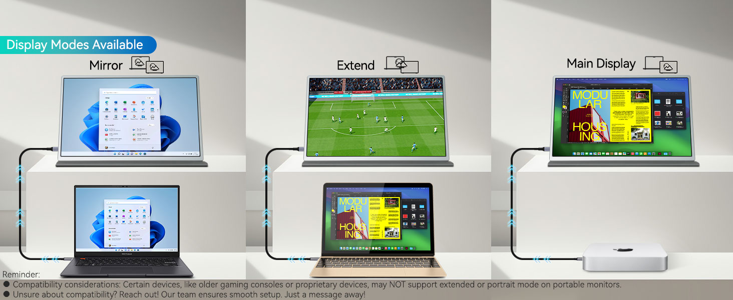 Монітор портативний CASKING 13.4" 4K+ (3840x2400) IGZO, USB-C, HDMI, HDR, VESA Mount & Smart Cover (C13U1) - Зображення 9